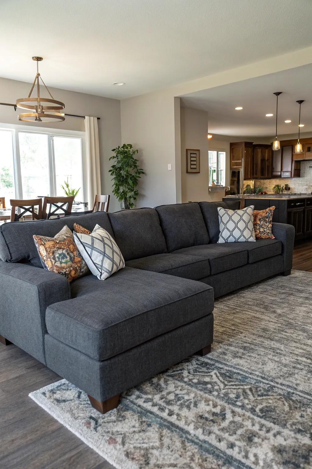 Sectionals can define spaces in open floor plans.