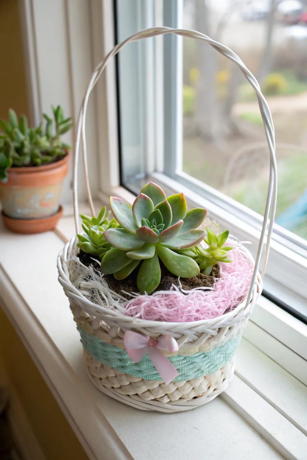 Add a breath of fresh air with a tiny plant.