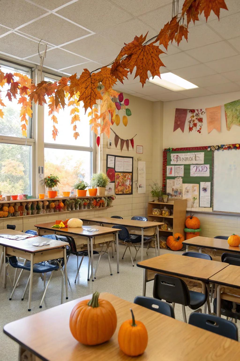 Refreshing classroom with beautiful seasonal decor