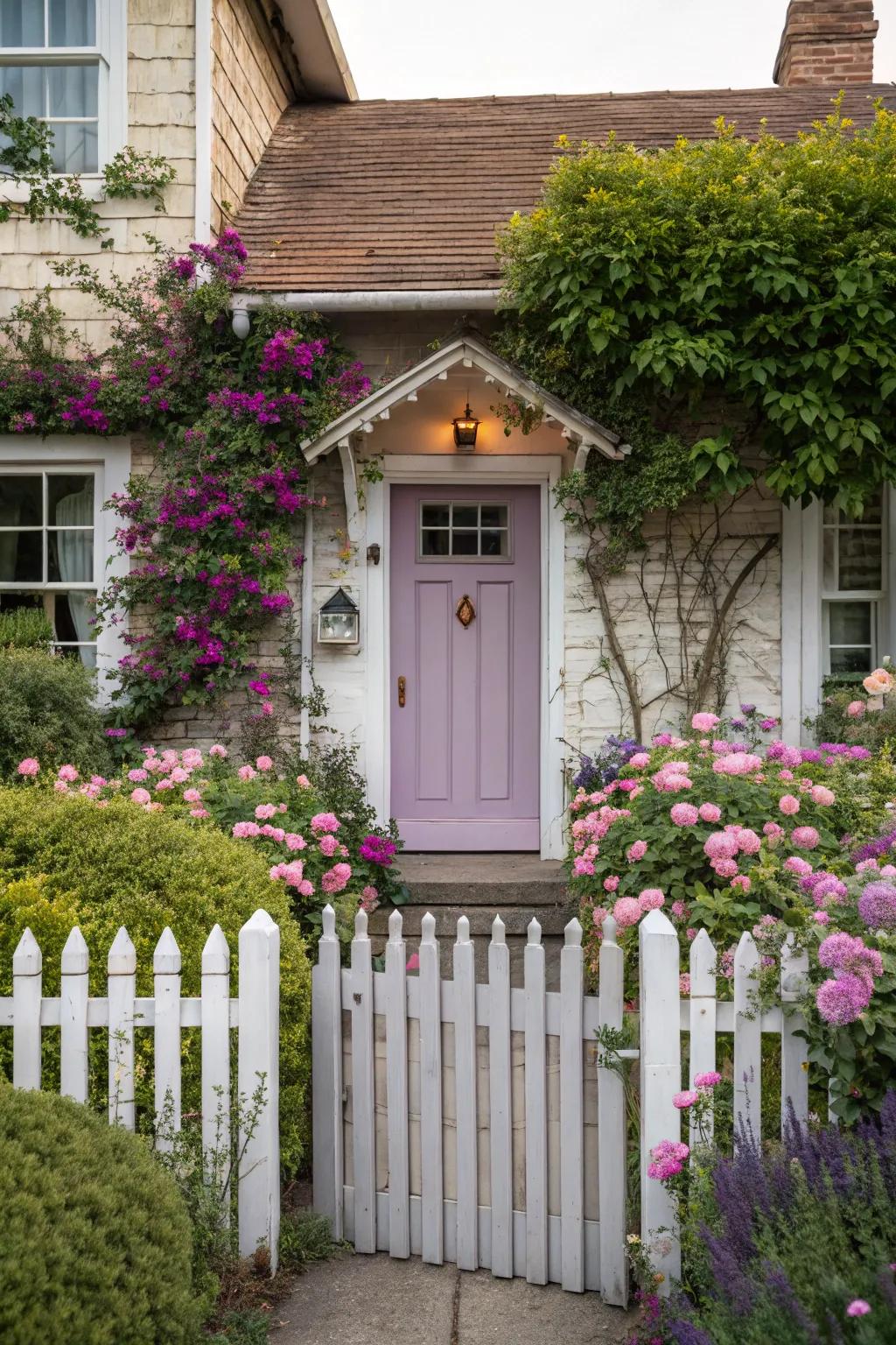 Lavender adds a whimsical and creative entrance.