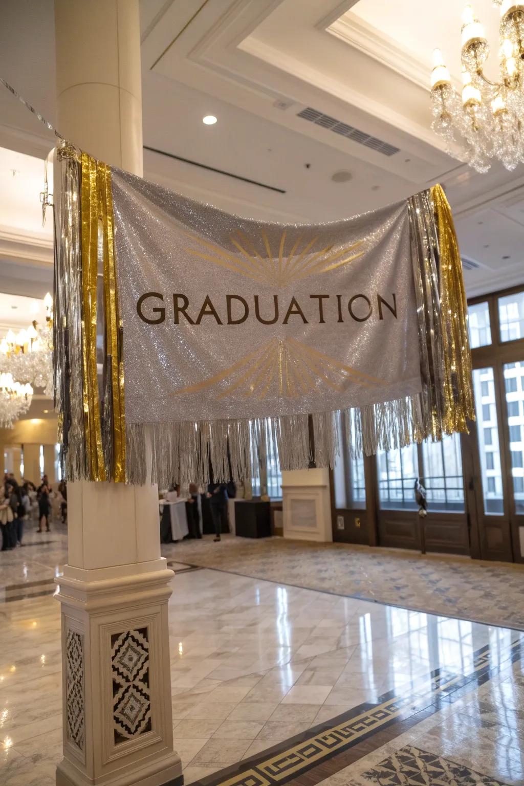 A glamorous banner with metallic accents for a touch of luxury.