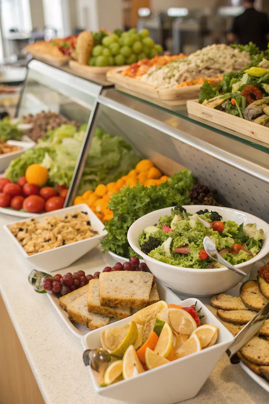 Incorporating leftovers for a sustainable salad bar.