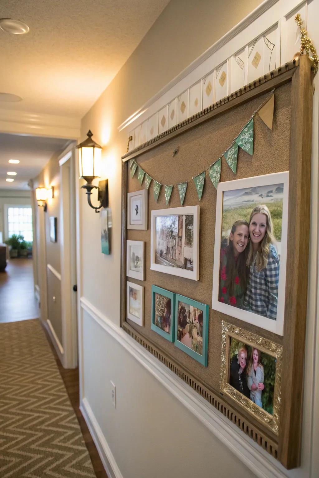 Cherish memories with a heartfelt photo collage display.