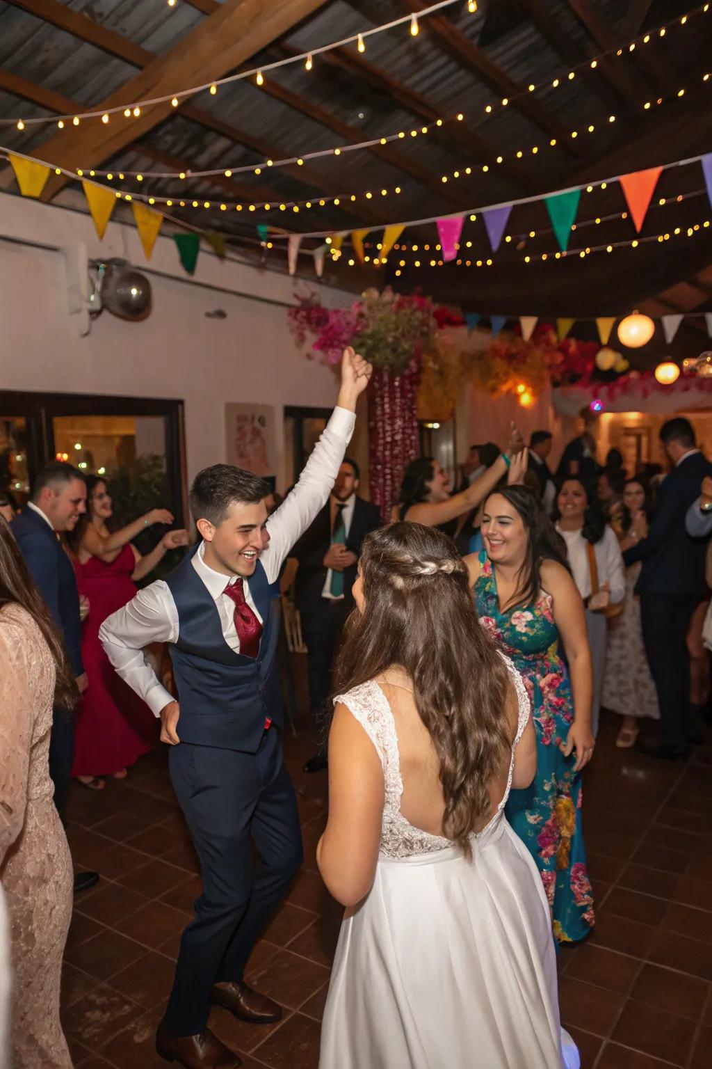 Celebration photos capture the joy and energy of the wedding day.