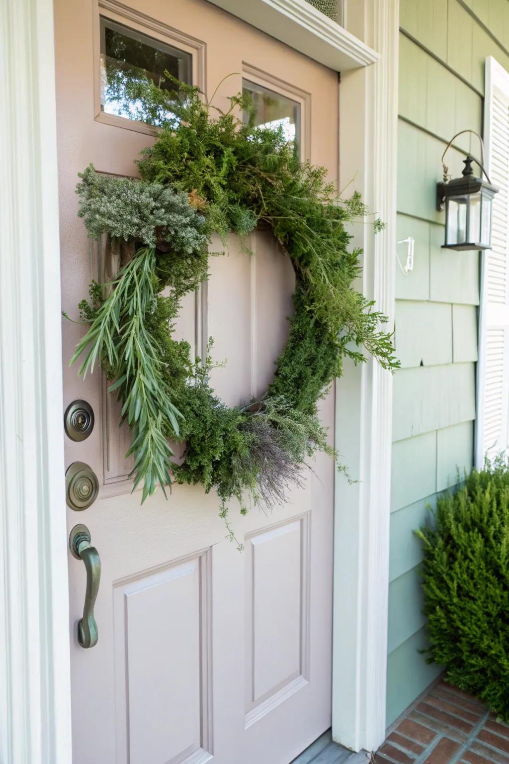 An herb wreath adds fragrance and freshness to your decor.