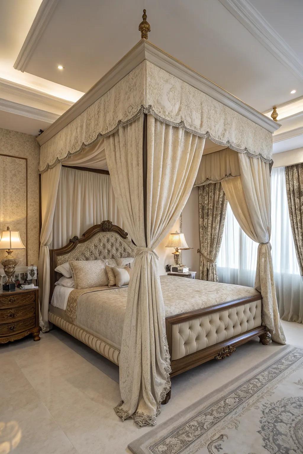A canopy bed adds a touch of luxury and creates a dreamy space.