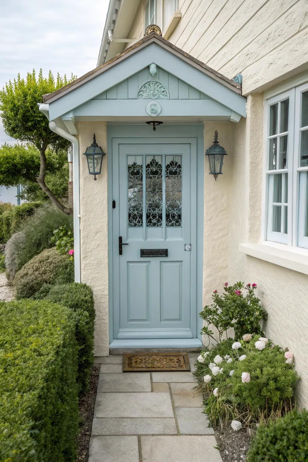 Coastal-style doors offer a relaxed and inviting atmosphere.