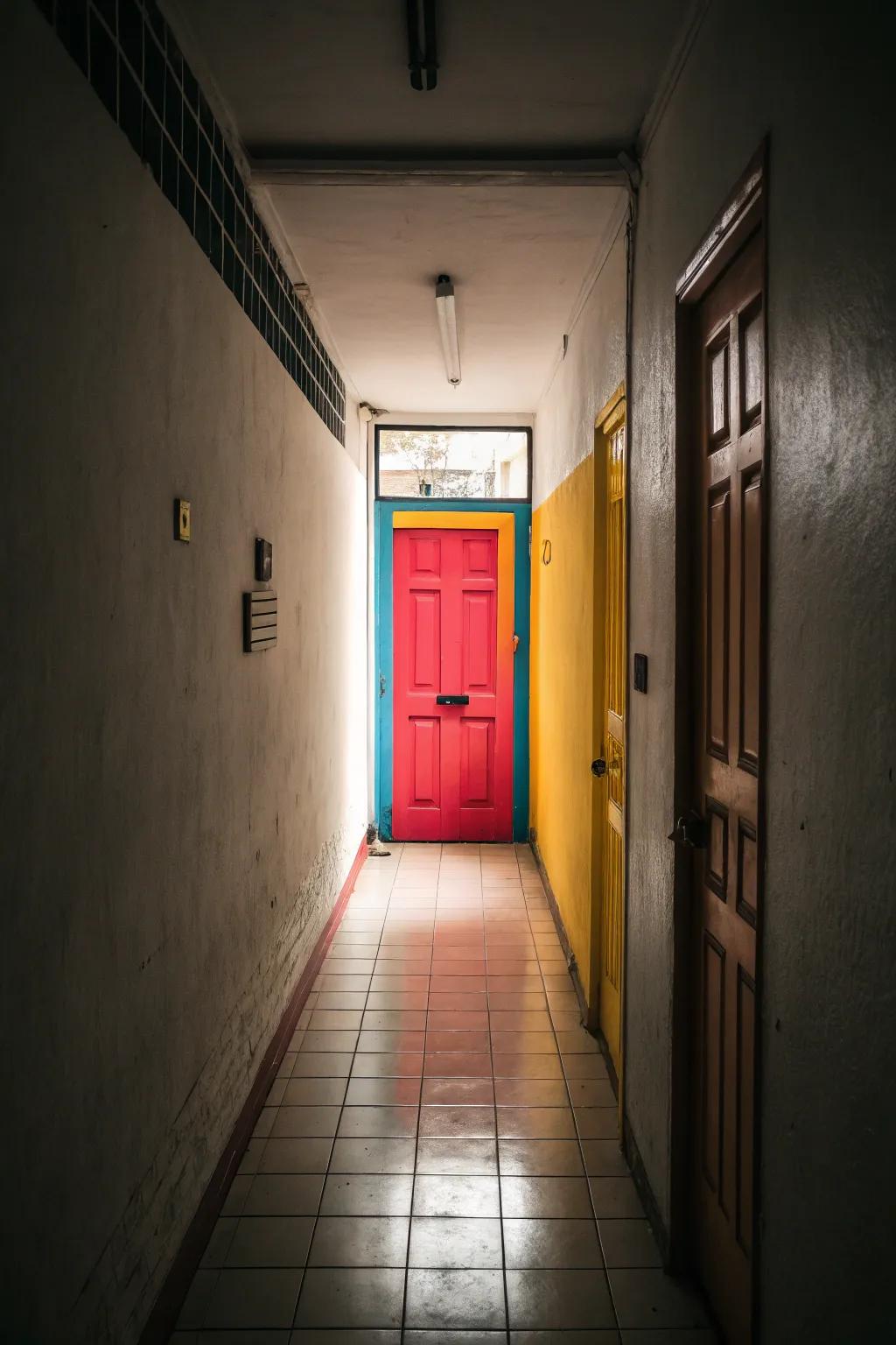 Pops of color bring energy and vibrancy to your hallway.