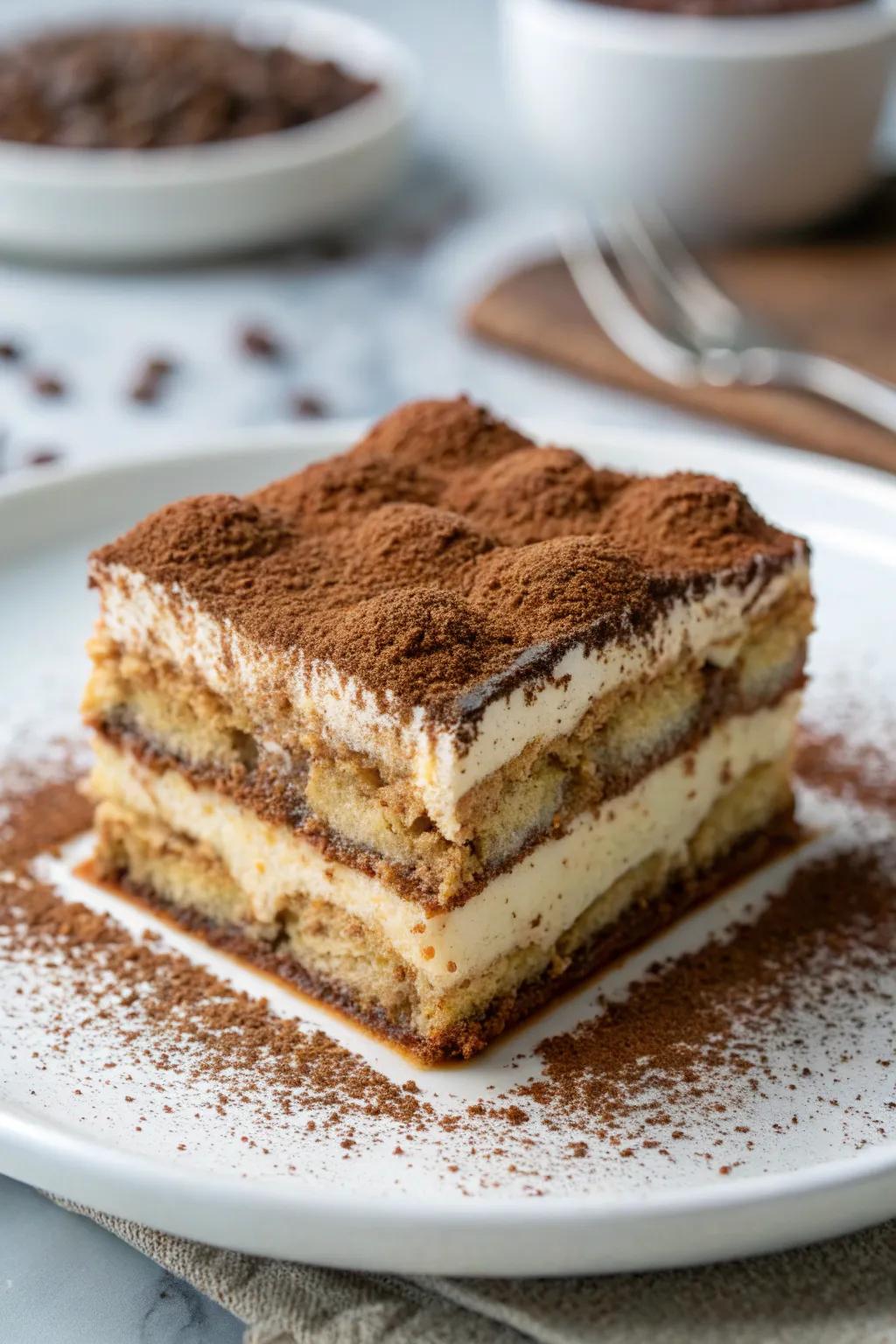 Classic tiramisu for a delightful and indulgent dessert.
