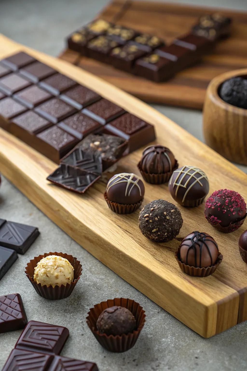 Delight in the rich taste of ethically made organic chocolates.