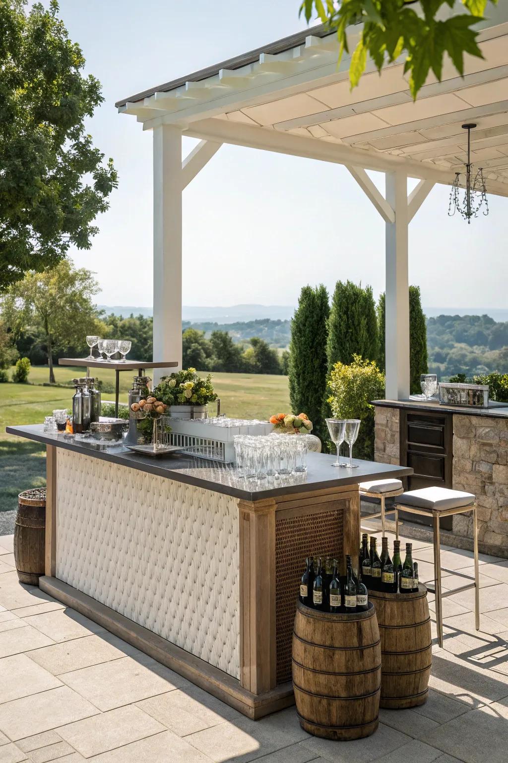 An inviting outdoor bar perfect for entertaining.