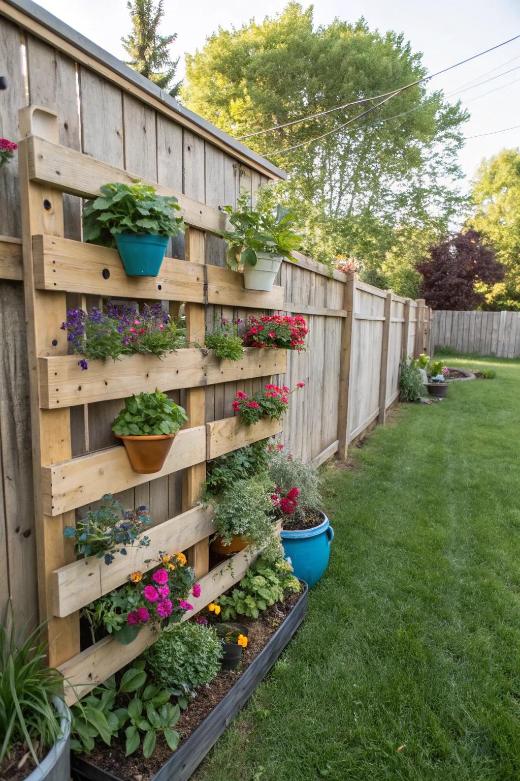 Eco-friendly and stylish pallet wall garden.