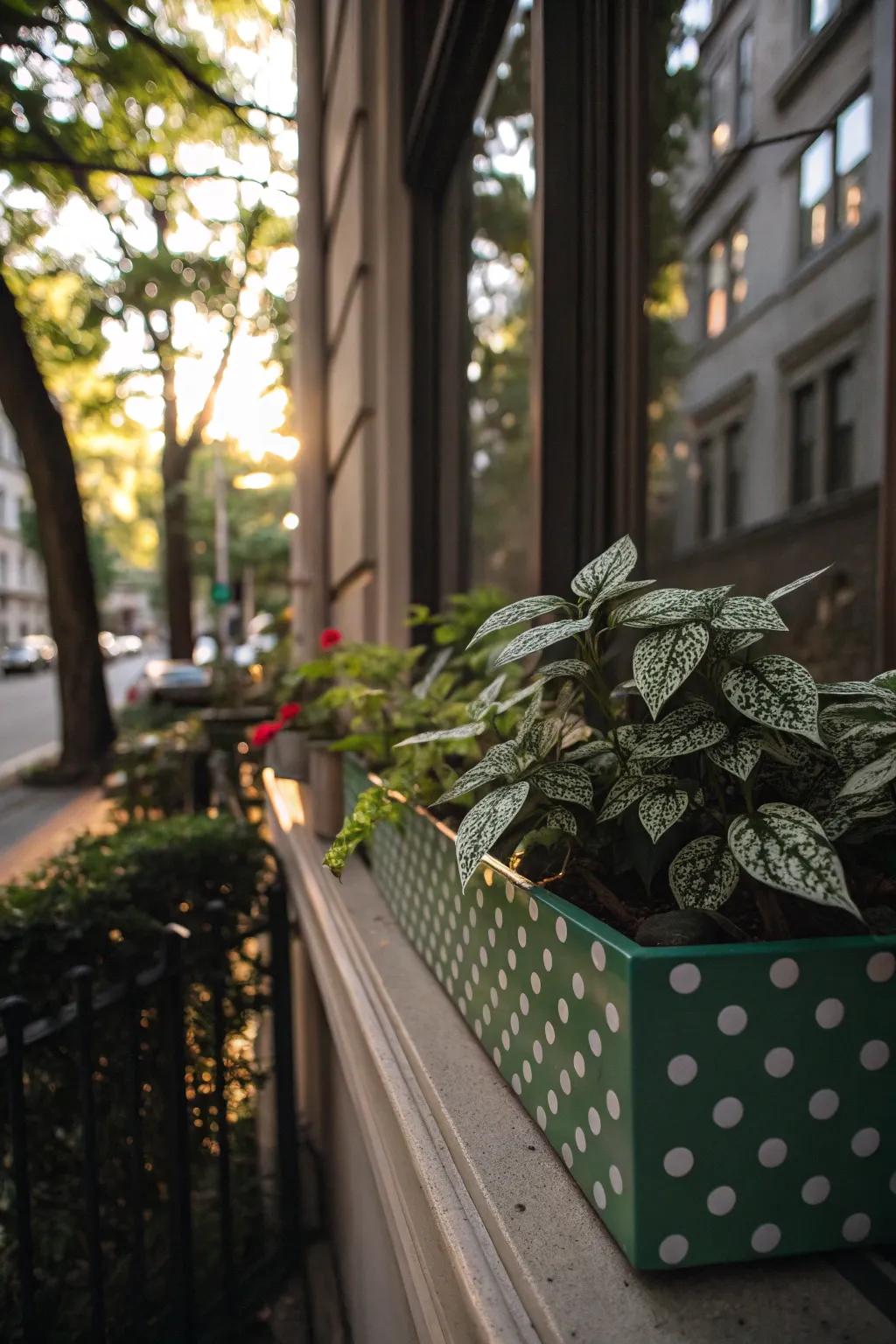 Polka Dot Plant adds playful patterns to shaded window boxes.