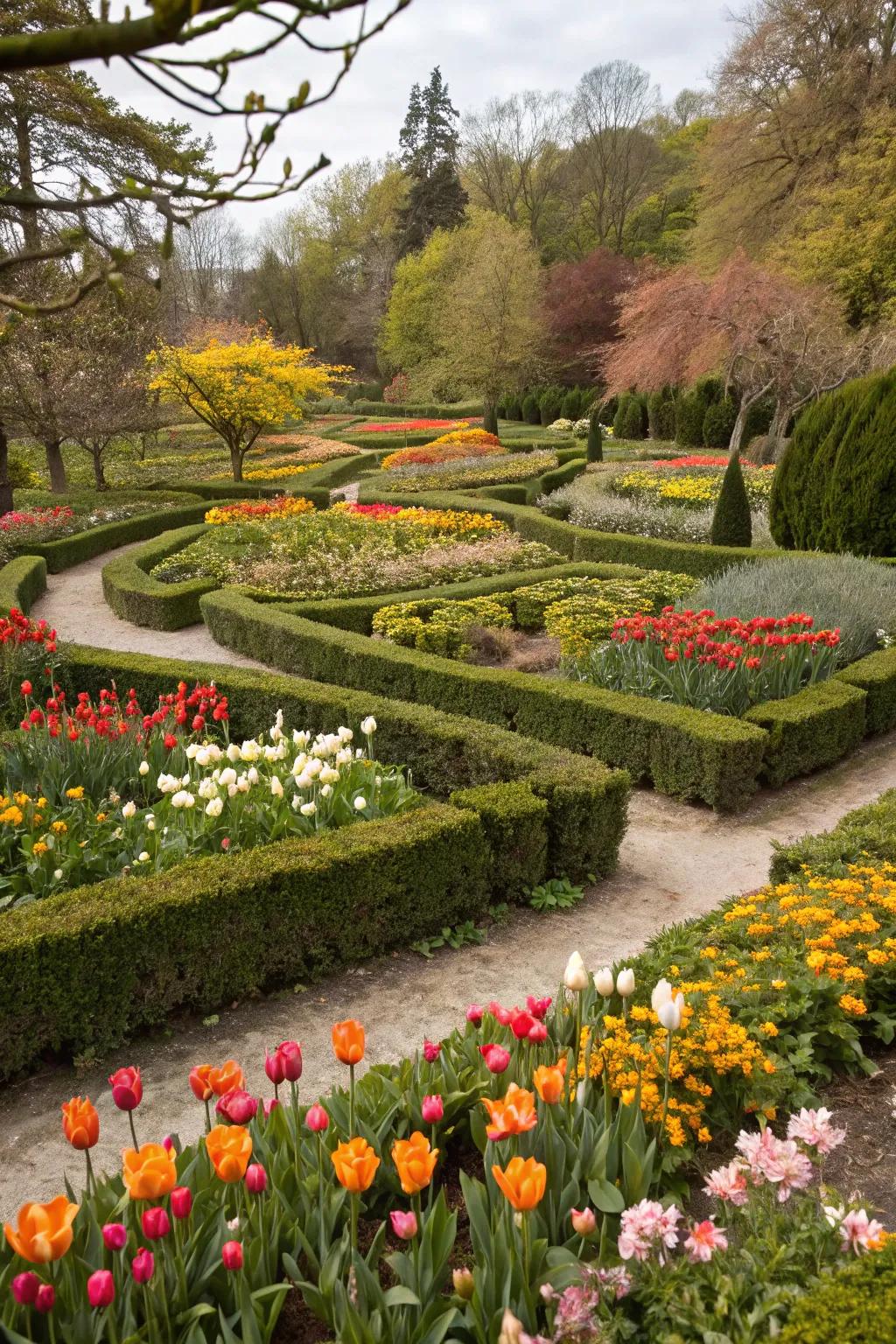 A seasonal bloom maze that evolves throughout the year.