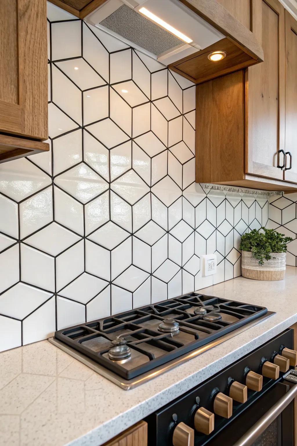 Make your tiles pop with contrasting grout.