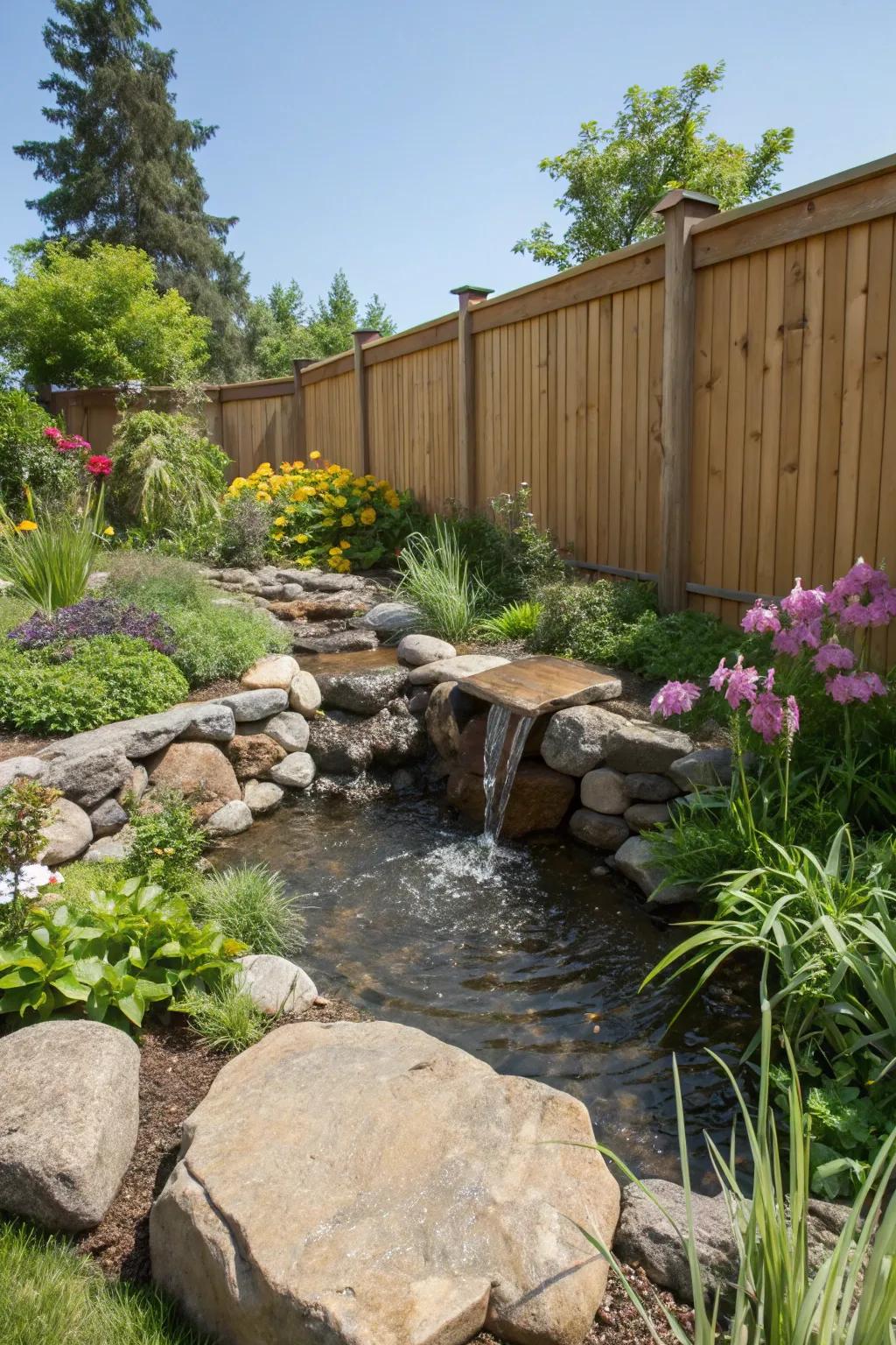 Bubbling rock features add a simple and effective water element to gardens.