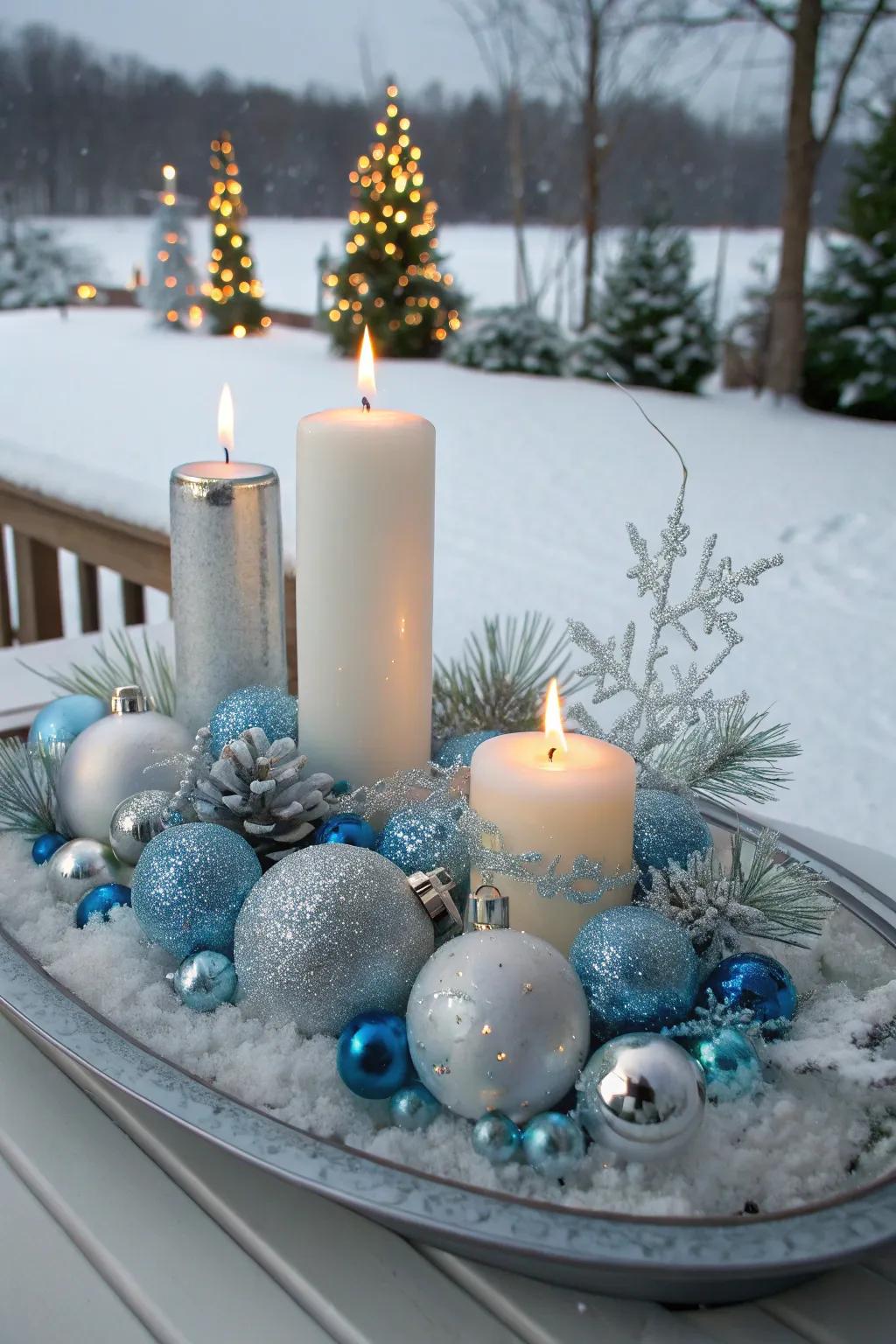 Elegant centerpieces for a winter wonderland.