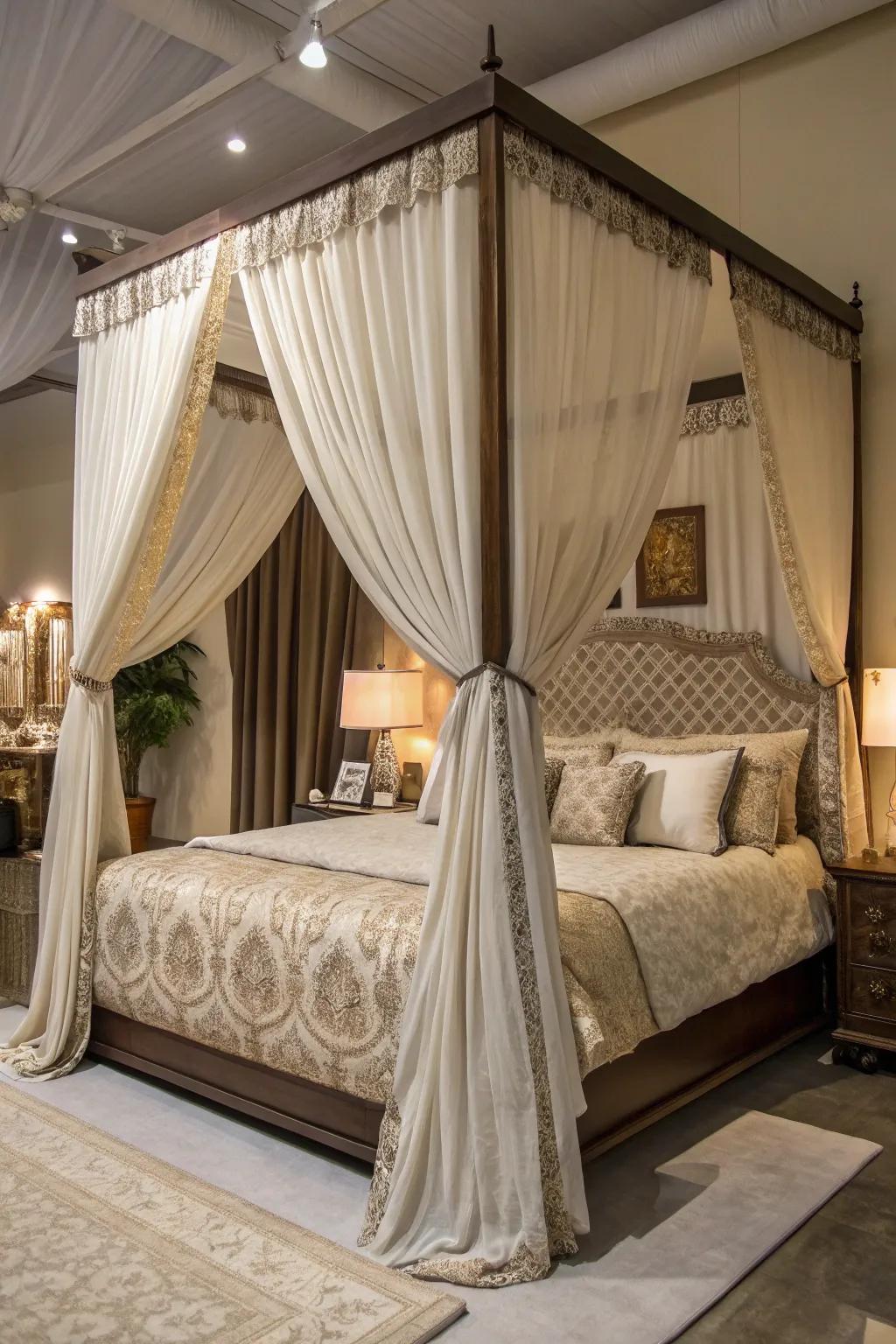 A canopy adds drama and transforms your bed into a focal point.