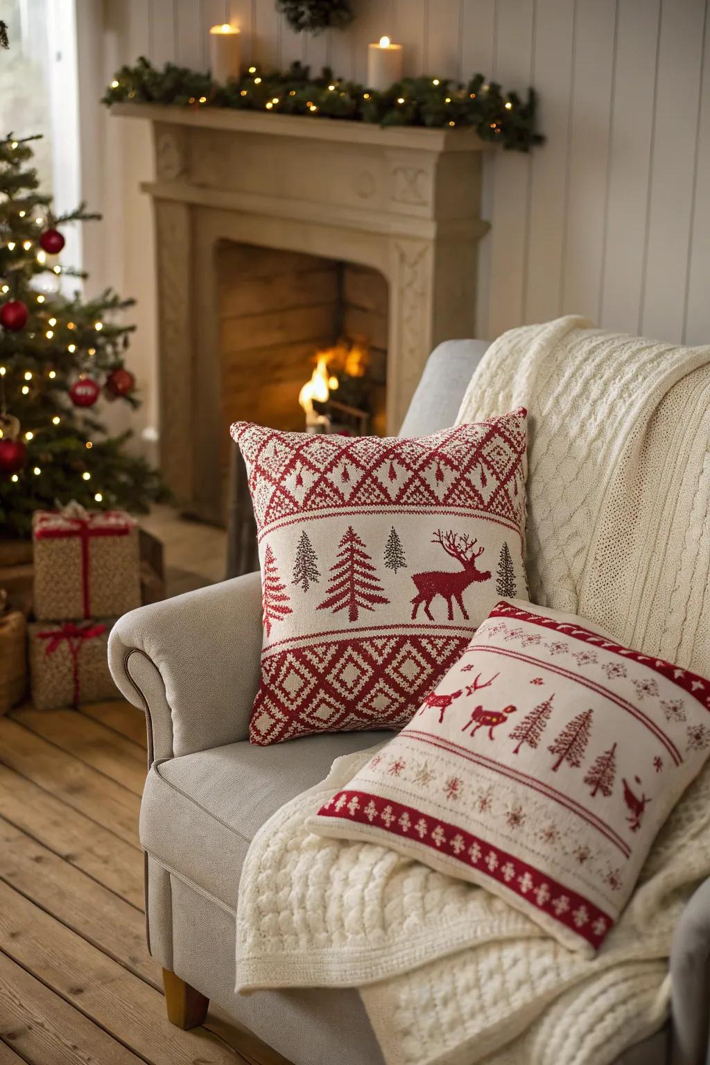 Textured knits adding warmth and coziness to the festivities.