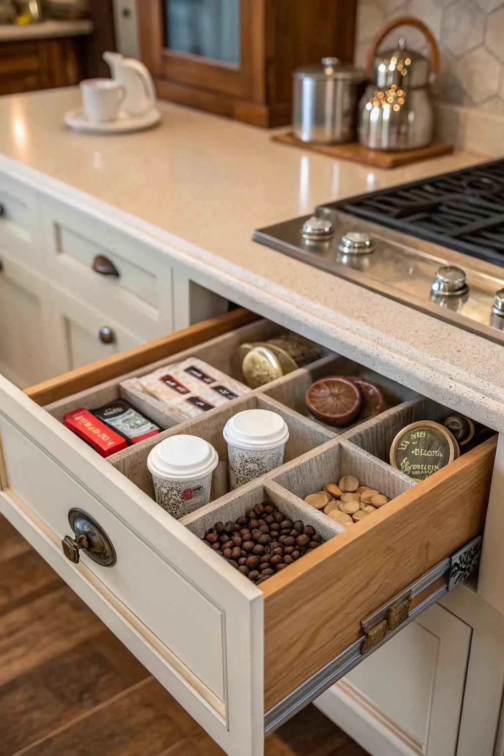 Vintage charm adds character and warmth to your coffee drawer.