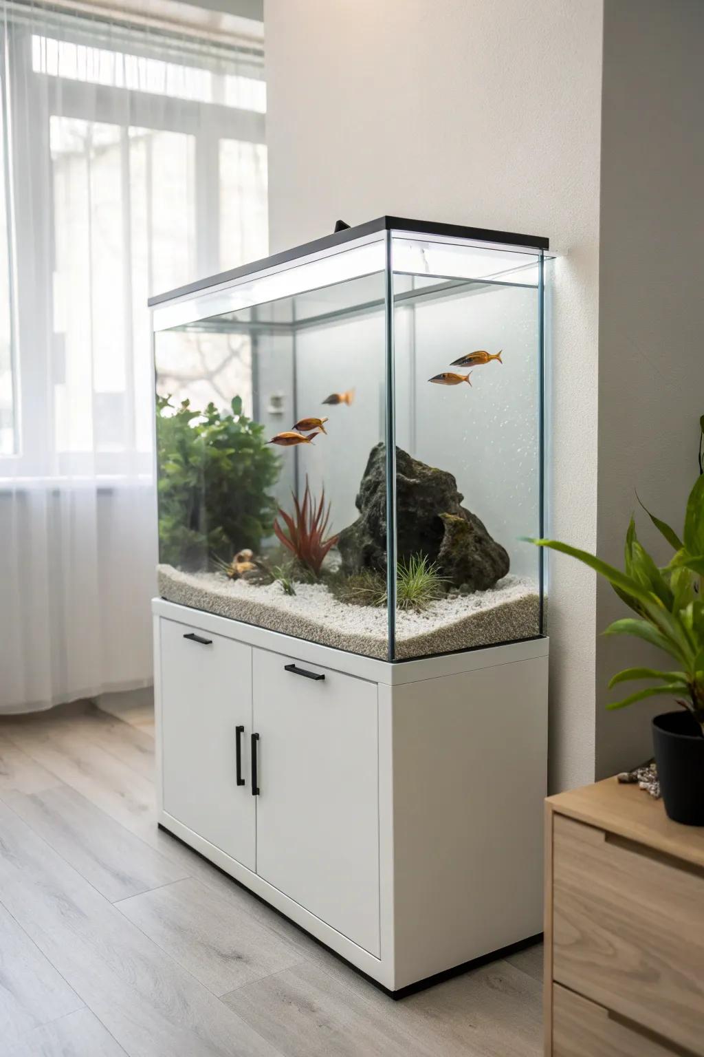 Minimalist design highlights the pure beauty of your aquatic life.