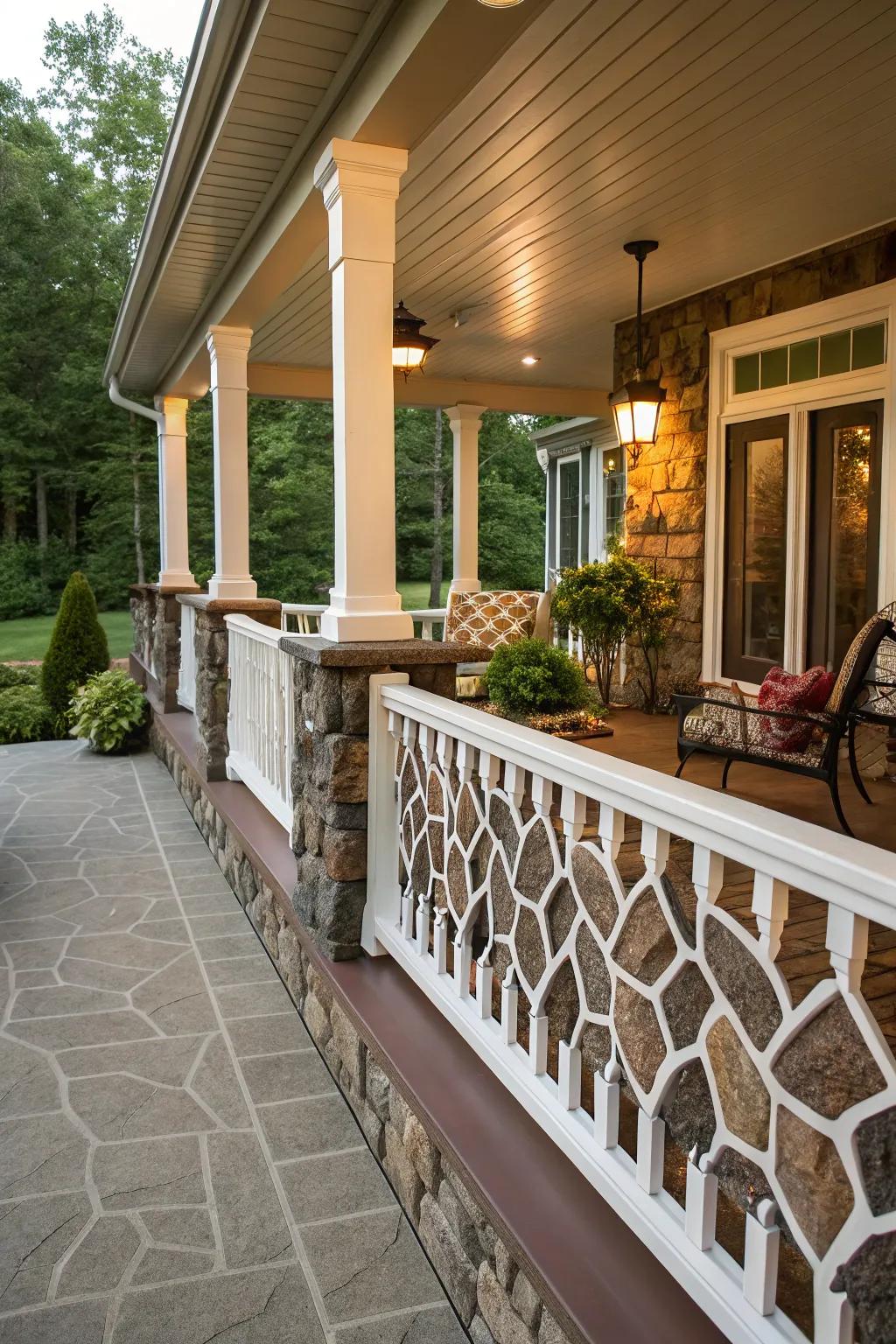 Low-maintenance patterned vinyl railings