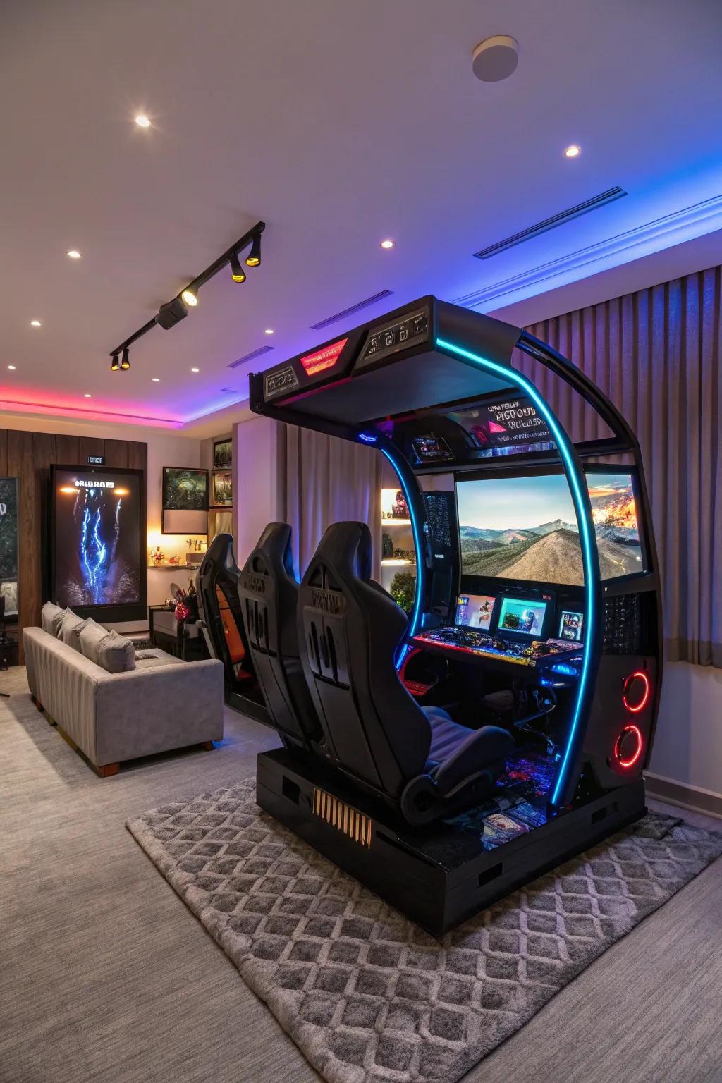 Dynamic gaming pods create a personal tech oasis in your game room.