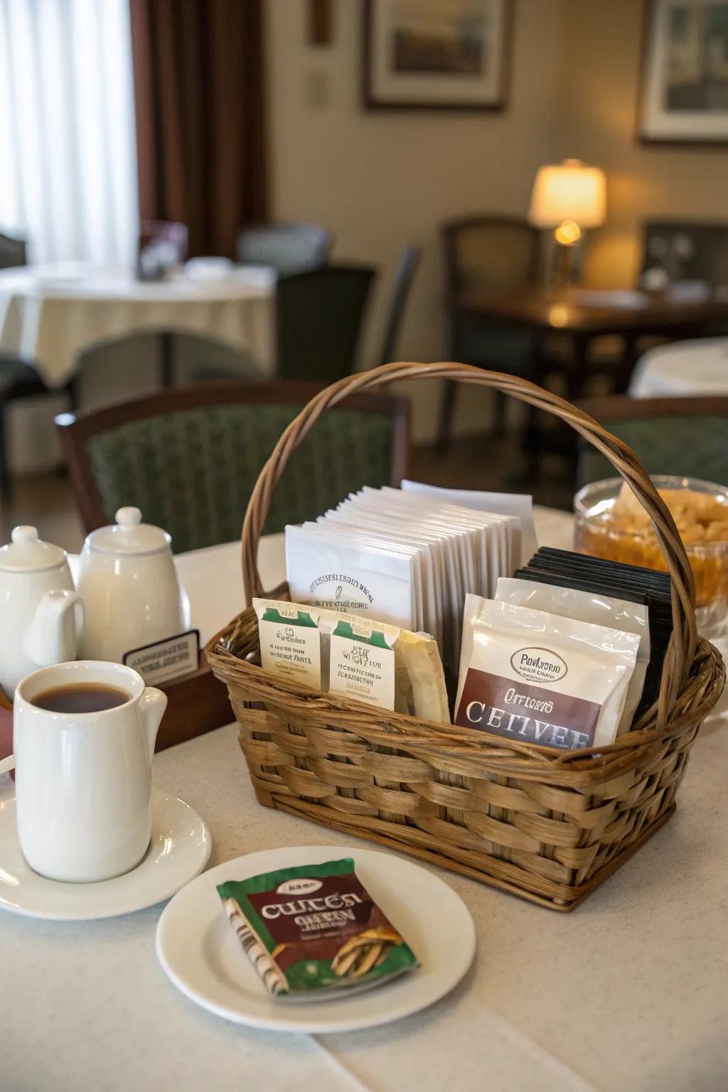 Gourmet coffee and tea for a delightful morning ritual.