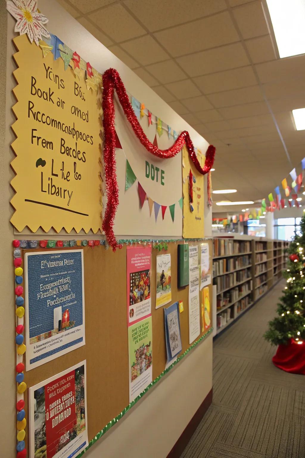 Showcase the library’s holiday spirit with festive bulletin boards.