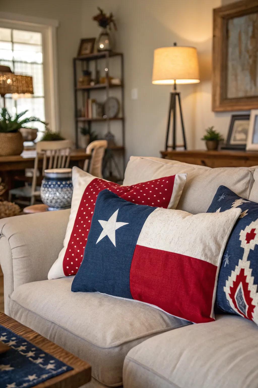 Texas flag elements add color and state pride.