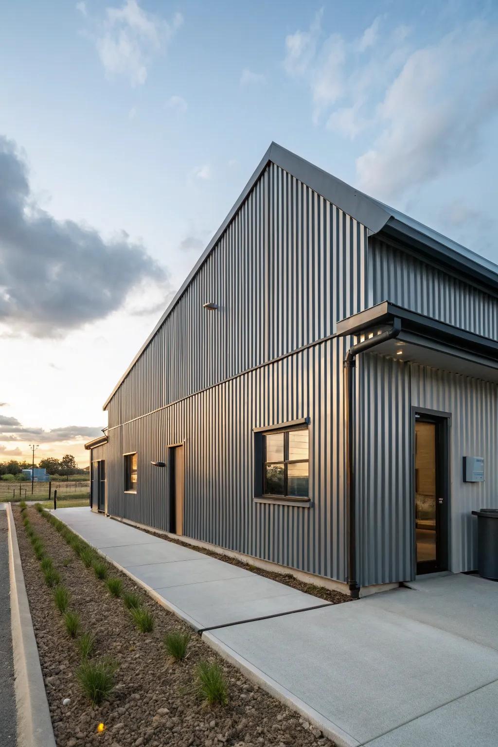 Corrugated metal adds resilience and style.