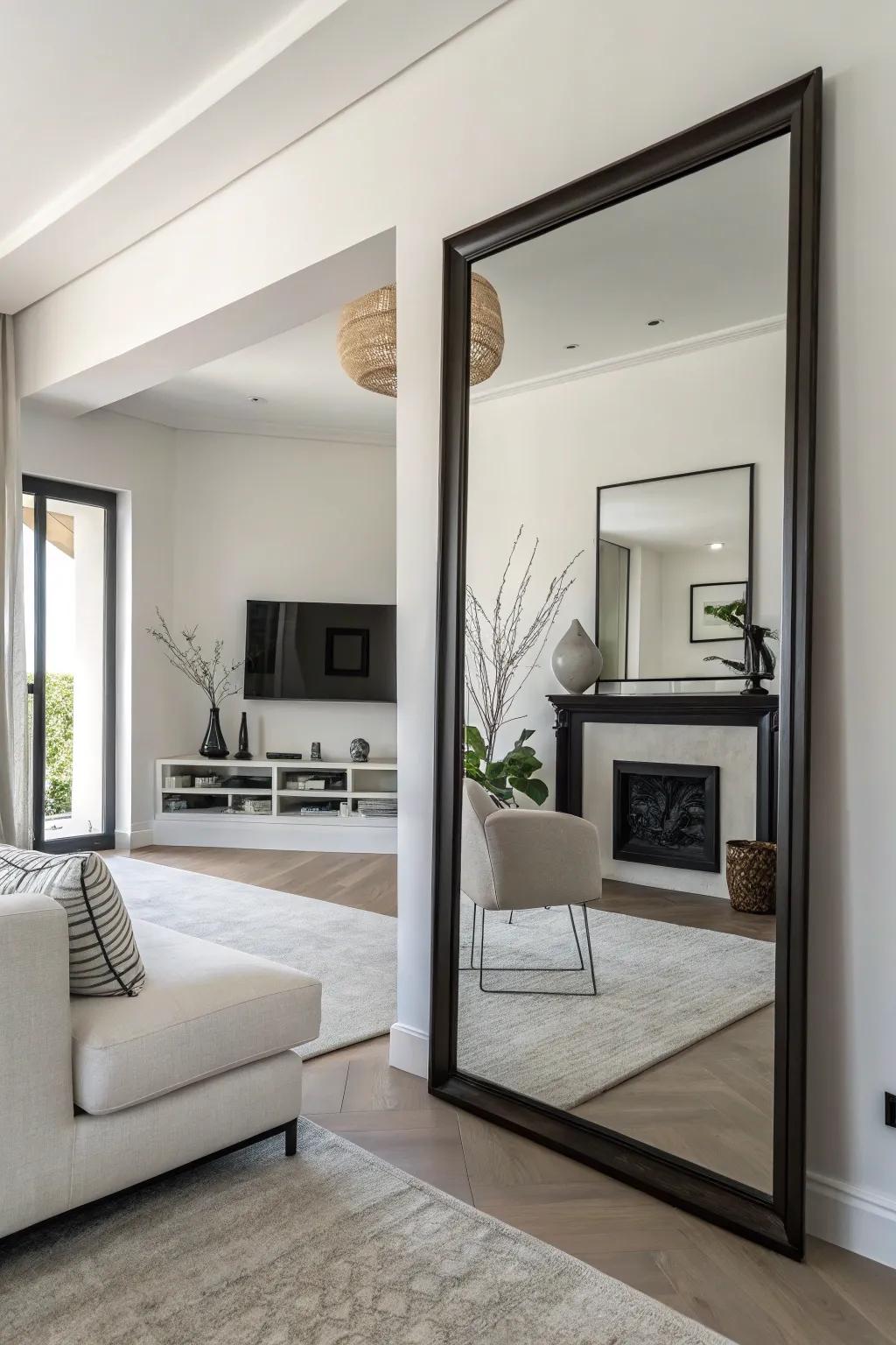 Frameless mirrors offer a clean and subtle enhancement.