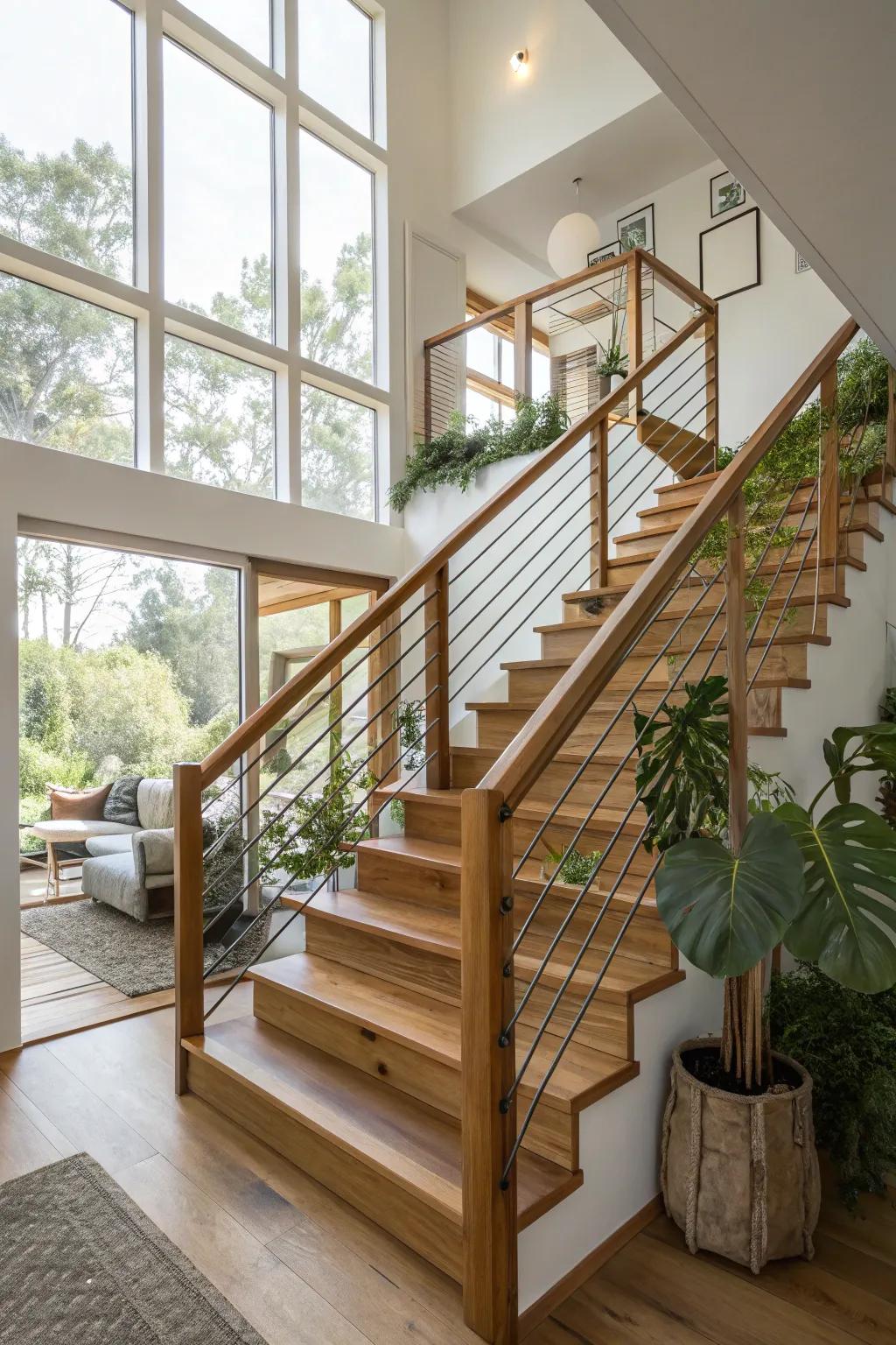 Eco-friendly railings for a sustainable stylish home.