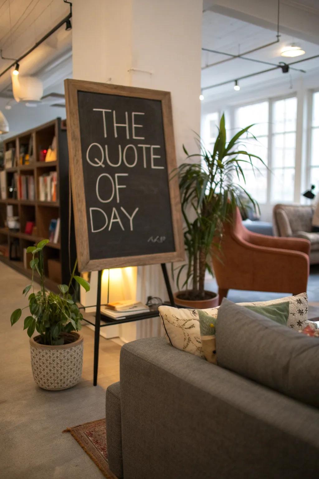 Brighten your day with a chalkboard quote.