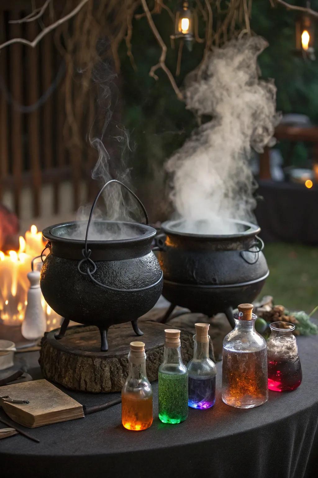 A potion station invites guests to brew up some Halloween magic.