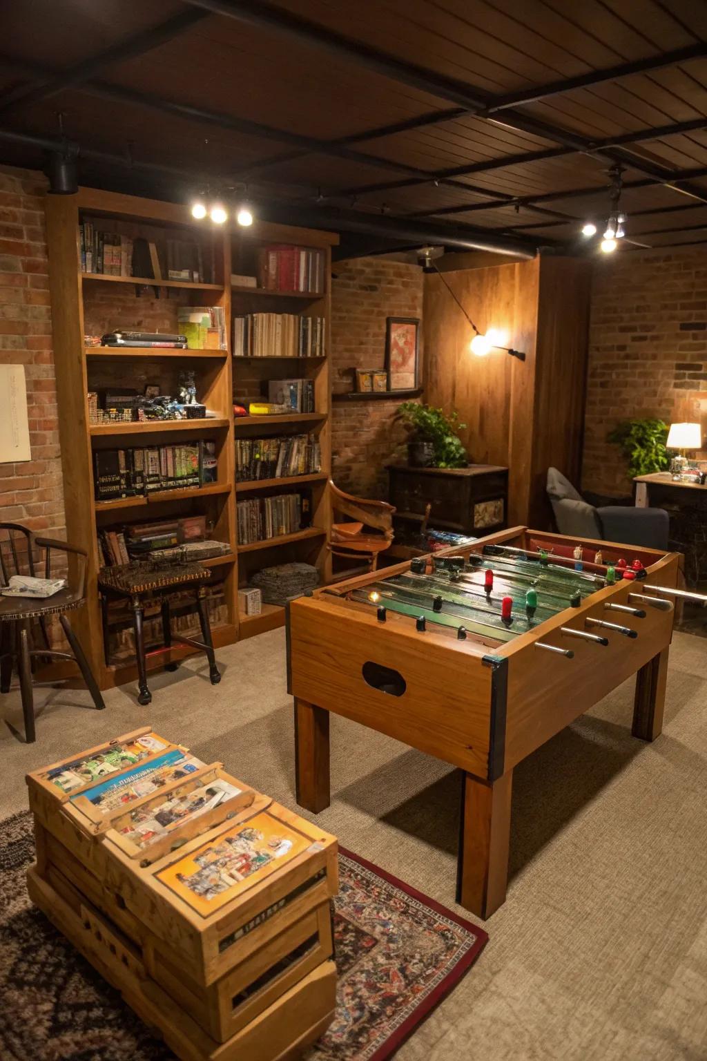 A family game room brings fun and interaction to your basement.