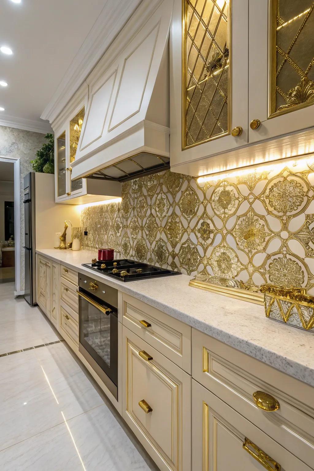 Elevate elegance with a touch of gold in your kitchen.