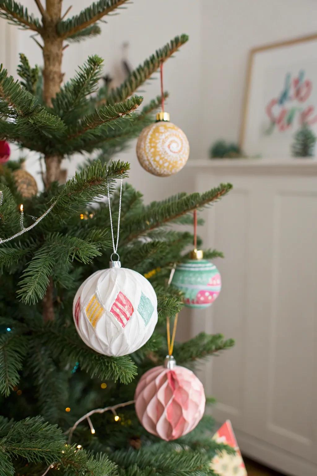 DIY ornaments let toddlers express their creativity safely.