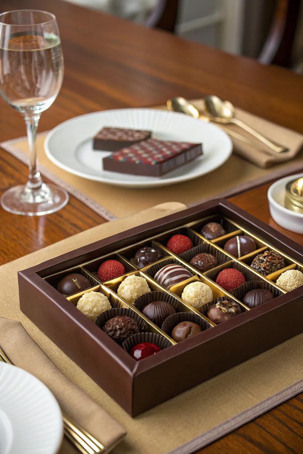 A luxurious selection of gourmet chocolates