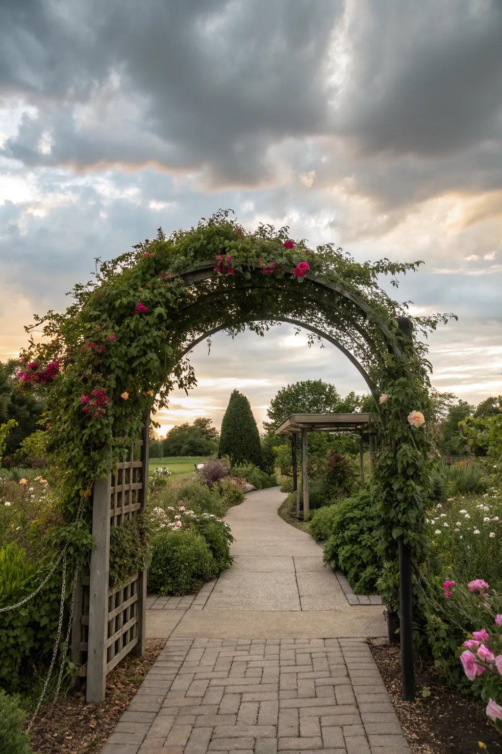 An enticing arbor marking the entrance to a secret garden.