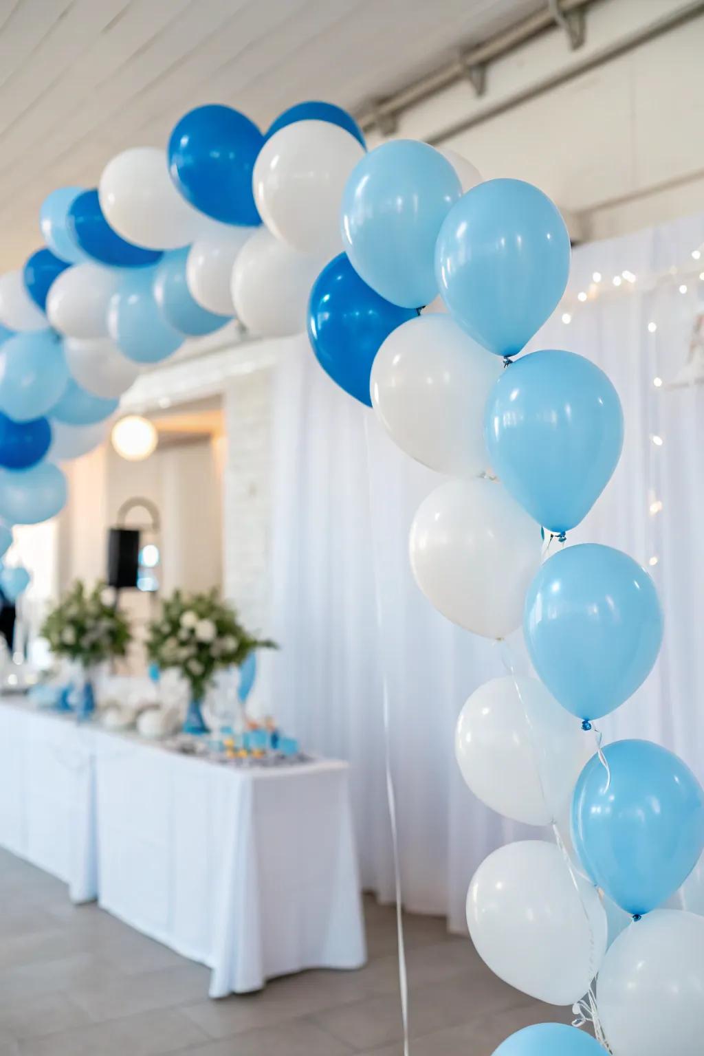 A minimalist balloon display offers understated elegance.