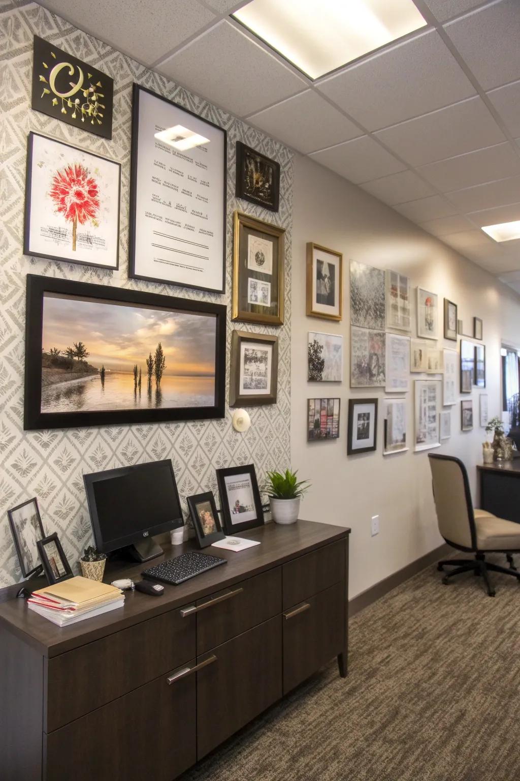 An inspirational wall serves as a daily motivator in an executive office.