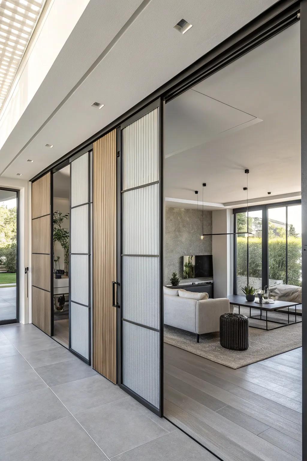 Surprise with innovative vertical sliding doors.