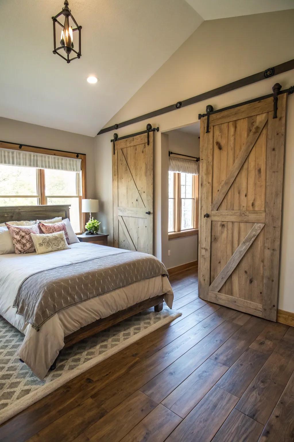 Barn doors offer artistic division.