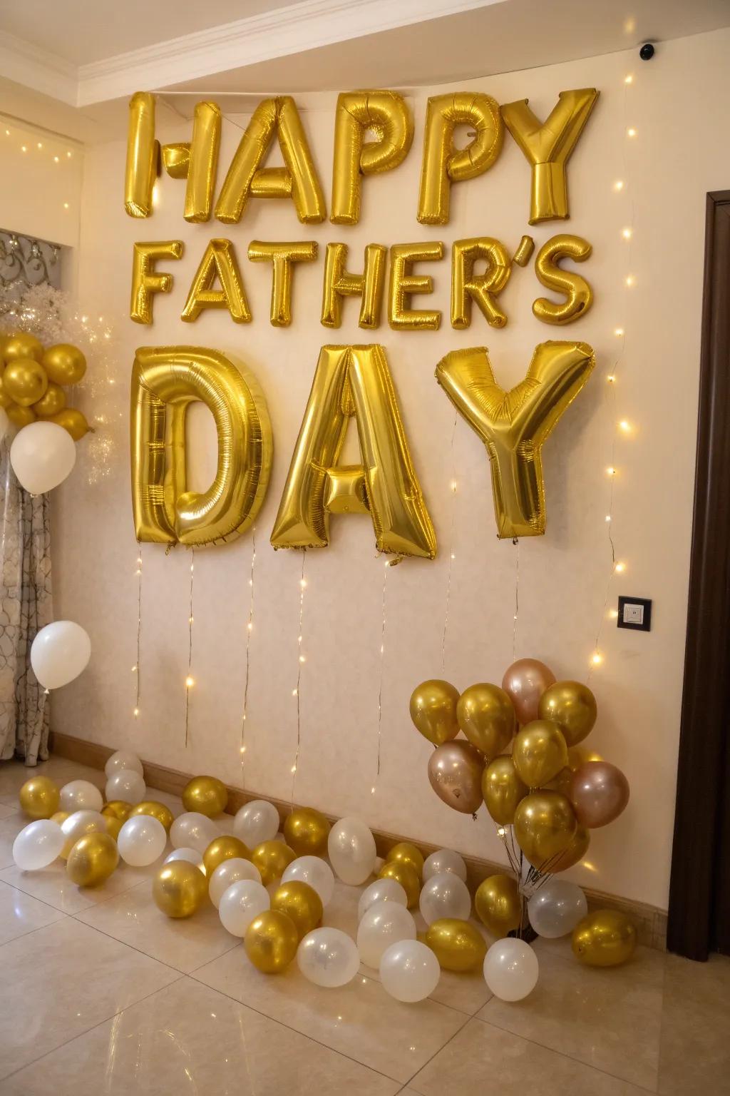 Say it loud and proud with shimmering gold balloons.