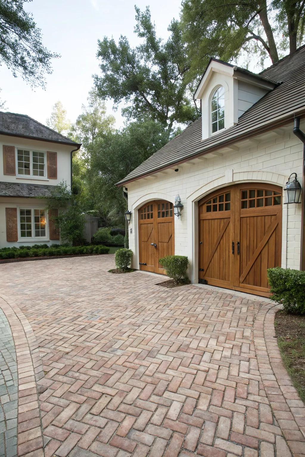 Basketweave brick patterns offer timeless elegance.