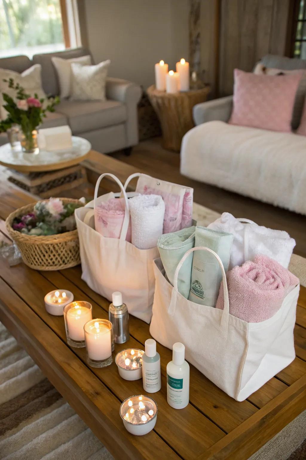 Send guests home with delightful spa goodie bags.