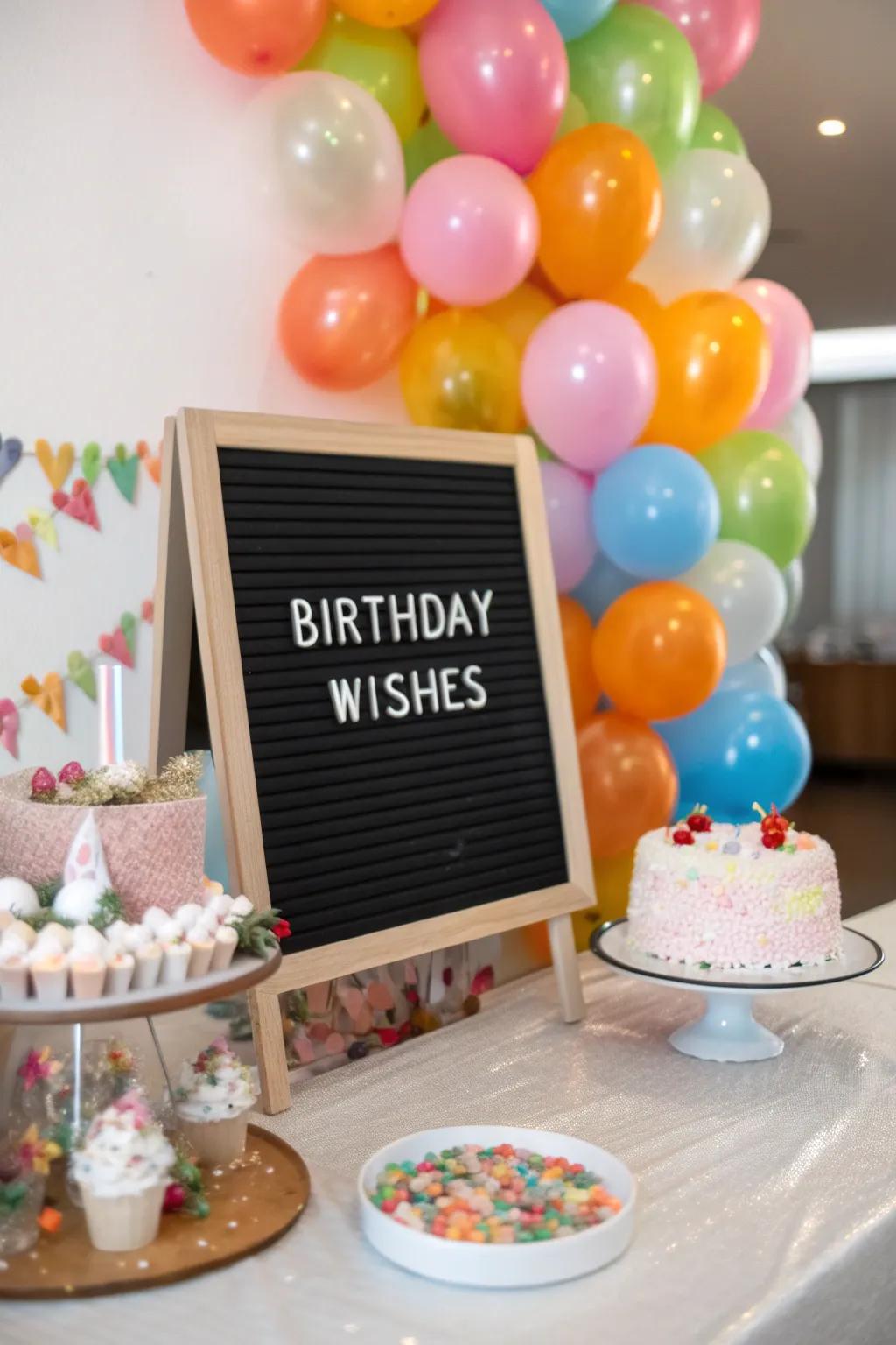 Celebrate birthdays with heartfelt wishes on your letter board.