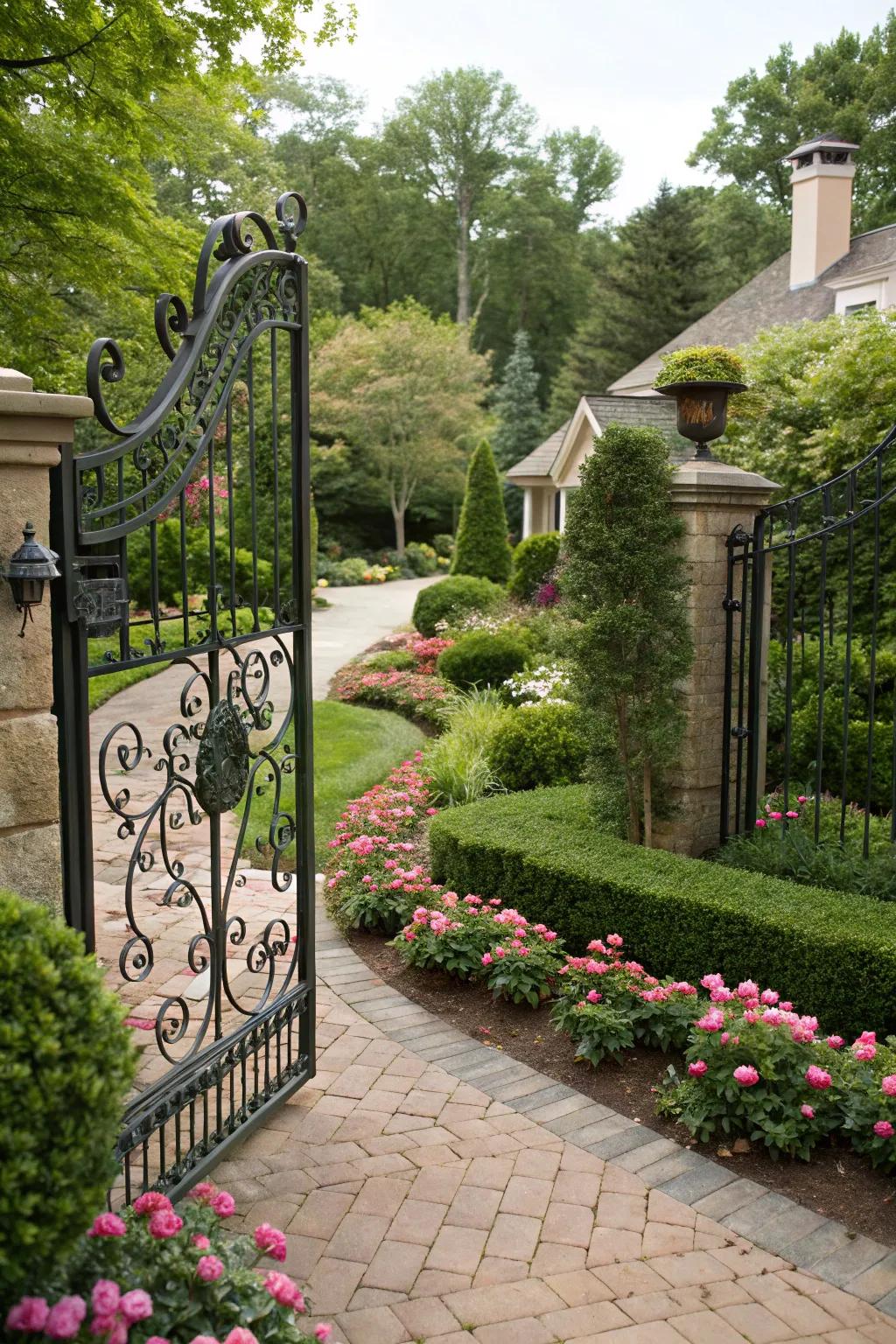 Seamless integration enhances the harmony between gate and garden.