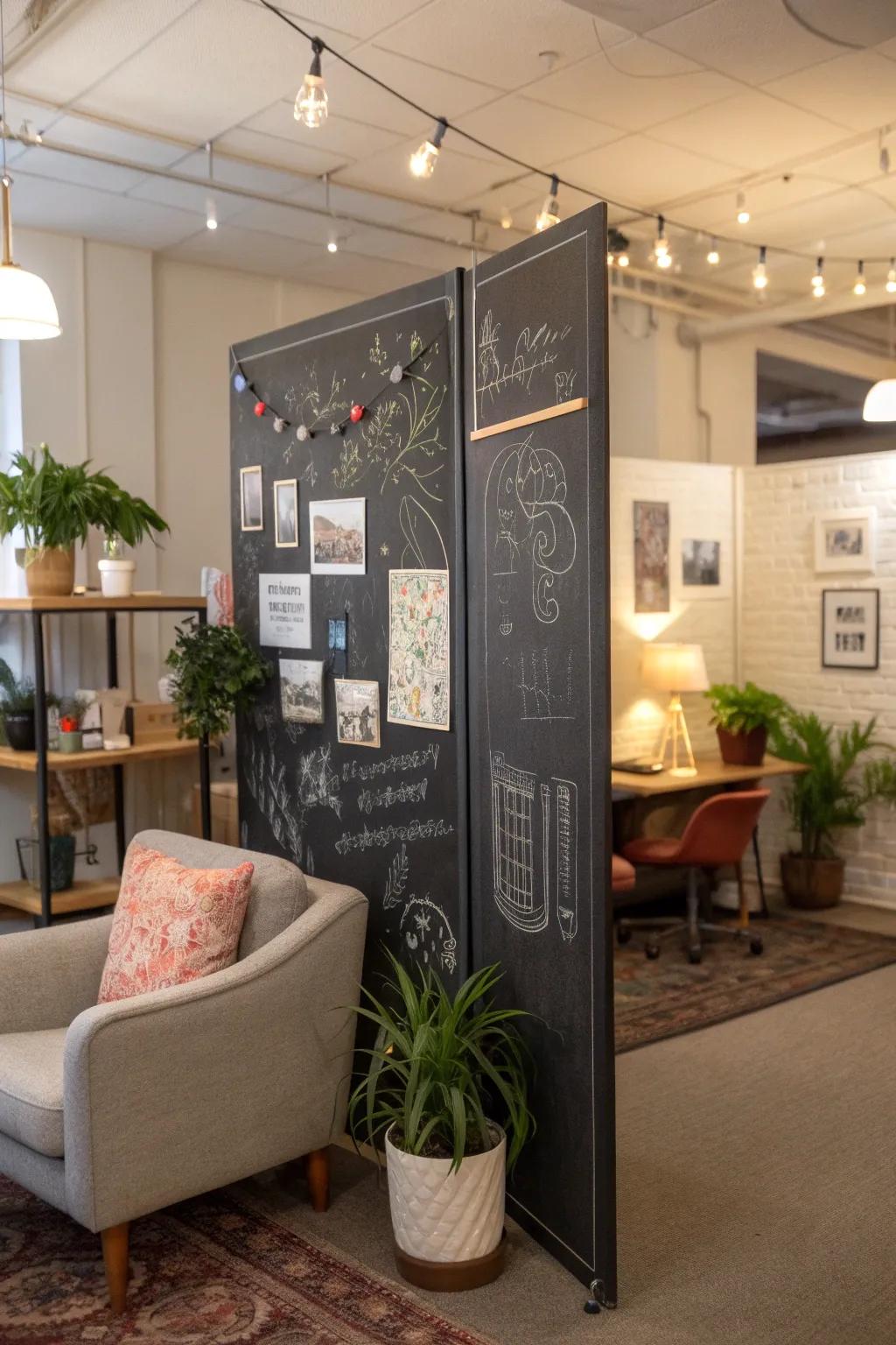 Divide with style using a chalkboard divider.